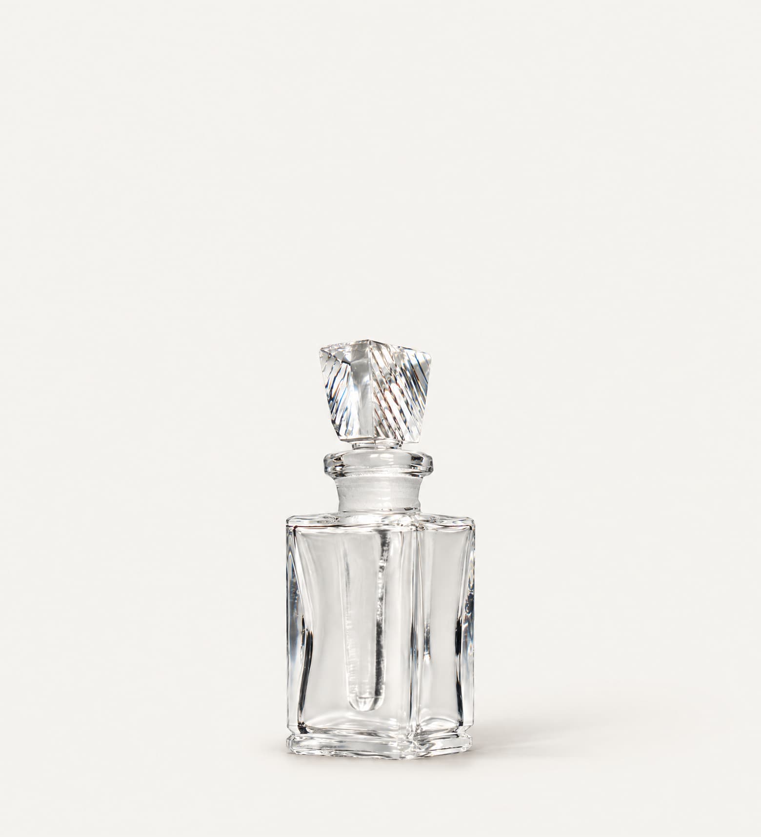 9 ml Clear Rectangle Bottle with Faceted Ground Glass Stopper