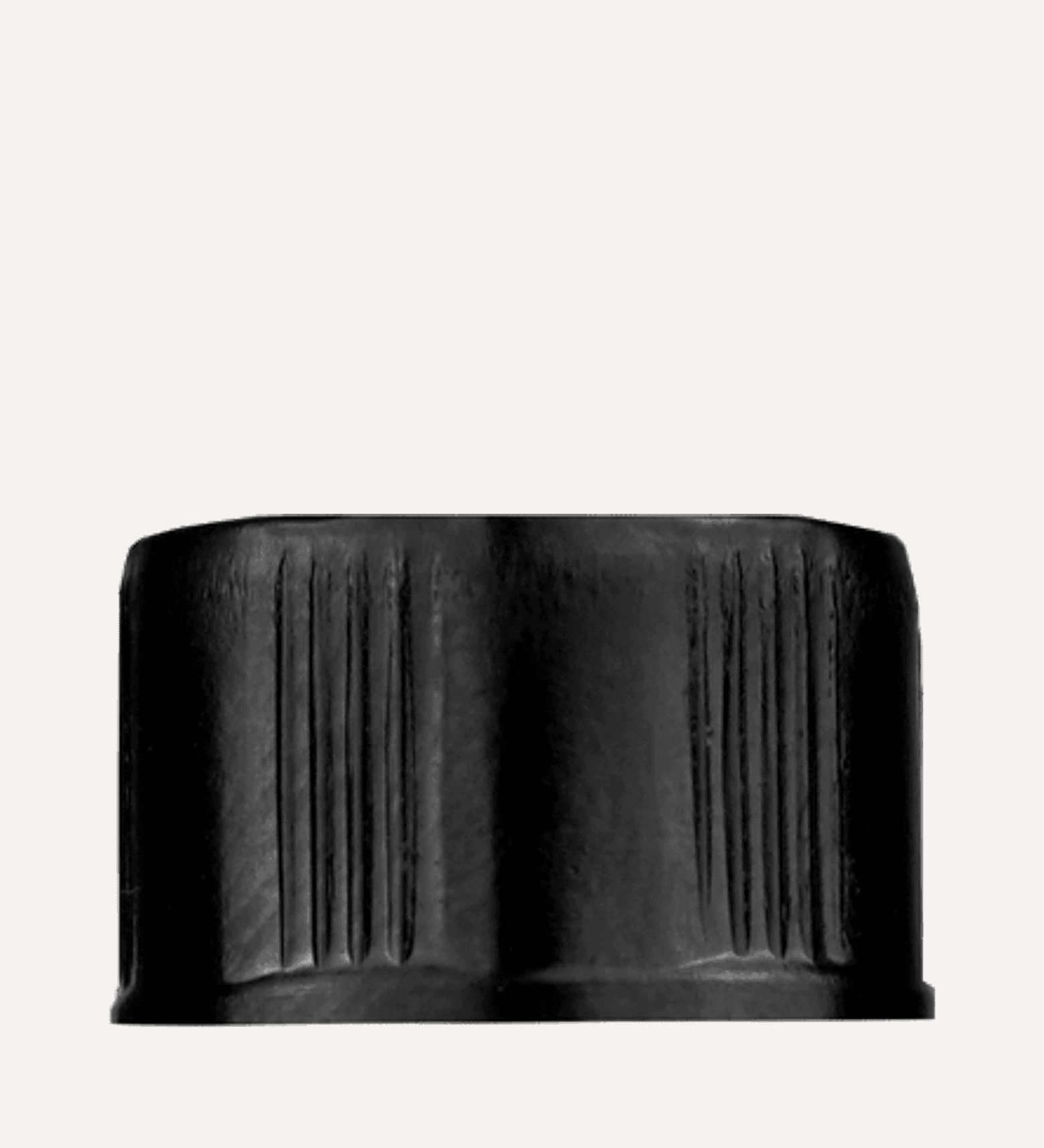 Black lid or closure for glass bottle, Thread size 18-400