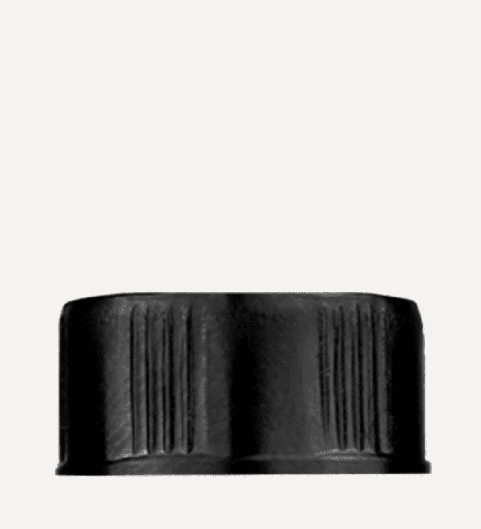 Black lid or closure for glass bottle, Thread size 20-400
