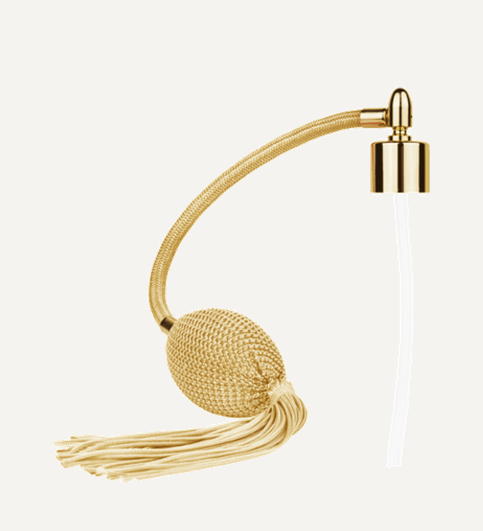 Gold Antique or Vintage style bulb sprayer with tassel. Thread Size 18-415