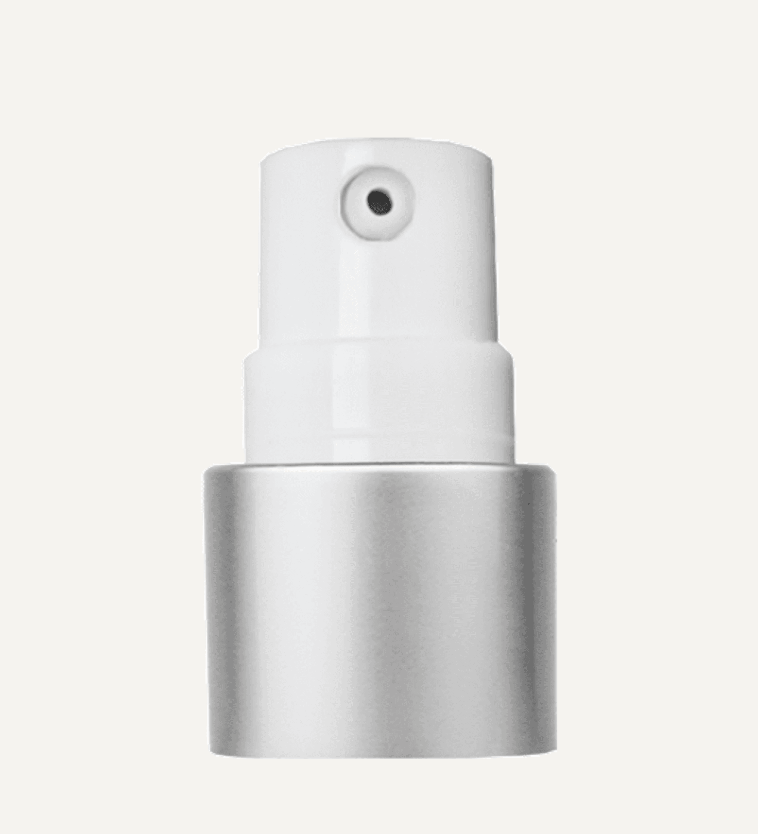 Matte silver collar Lotion or treatment pump, Threadsize 17-415