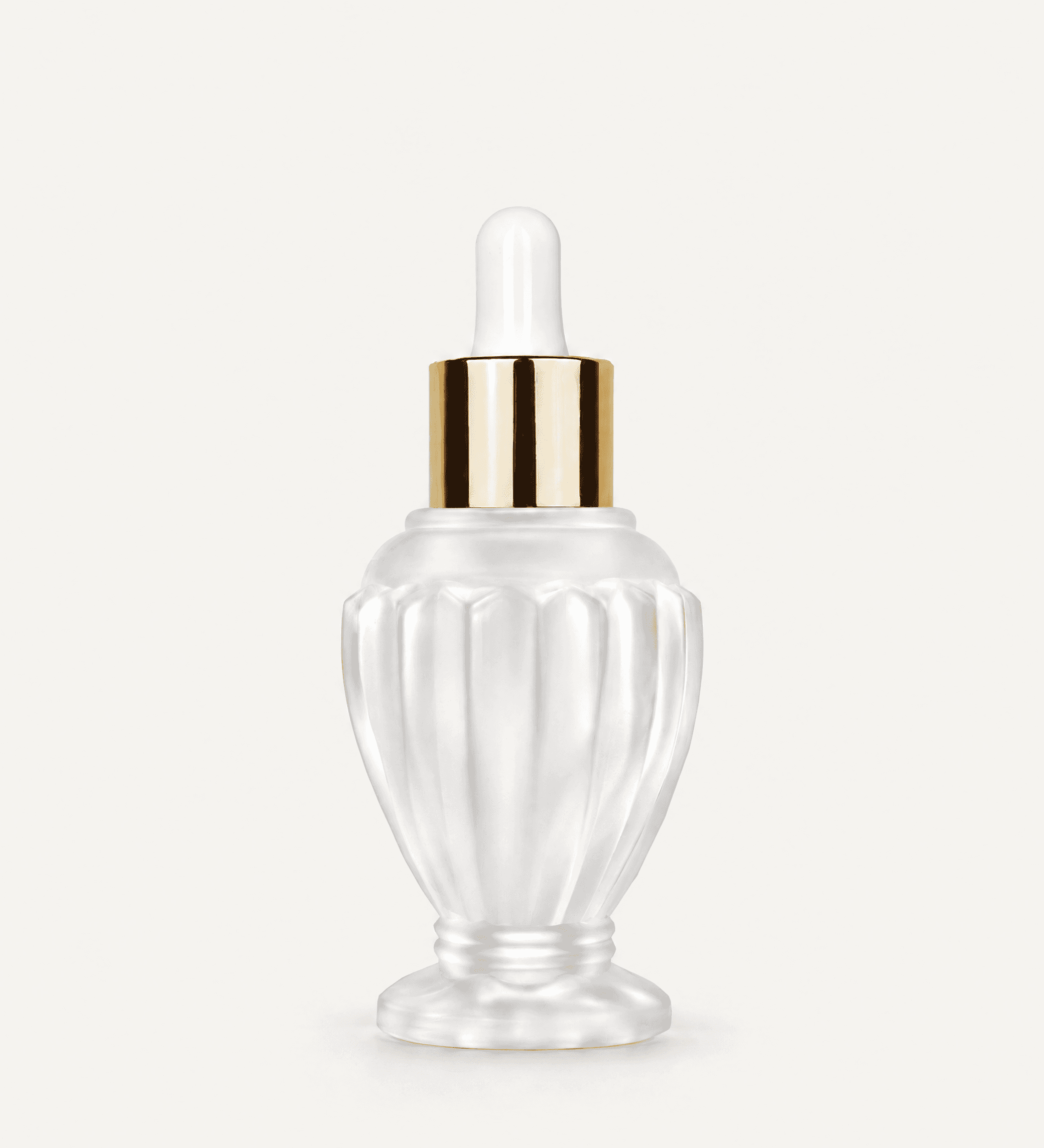 46 ml Frosted Diva Dropper Bottle with Gold Collar